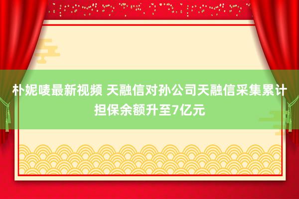 朴妮唛最新视频 天融信对孙公司天融信采集累计担保余额升至7亿元