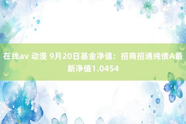 在线av 动漫 9月20日基金净值：招商招通纯债A最新净值1.0454