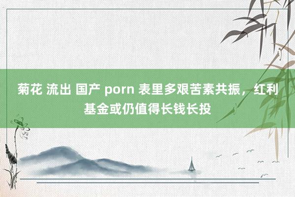 菊花 流出 国产 porn 表里多艰苦素共振，红利基金或仍值得长钱长投