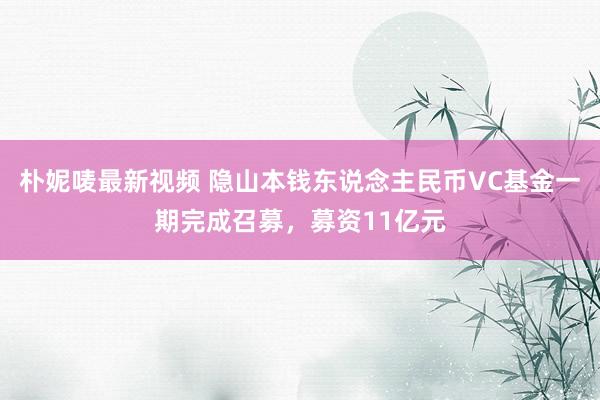 朴妮唛最新视频 隐山本钱东说念主民币VC基金一期完成召募，募资11亿元