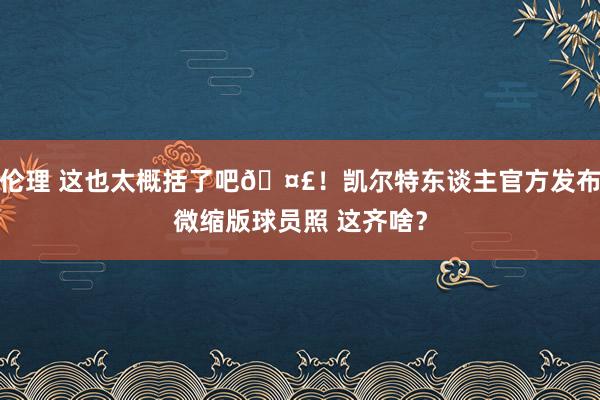 伦理 这也太概括了吧🤣！凯尔特东谈主官方发布微缩版球员照 这齐啥？