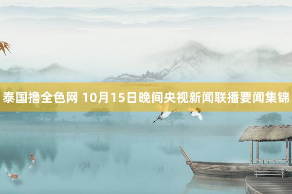 泰国撸全色网 10月15日晚间央视新闻联播要闻集锦