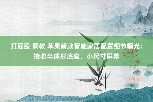 打屁股 调教 苹果新款智能家居配置细节曝光：接收半球形底座、小尺寸屏幕