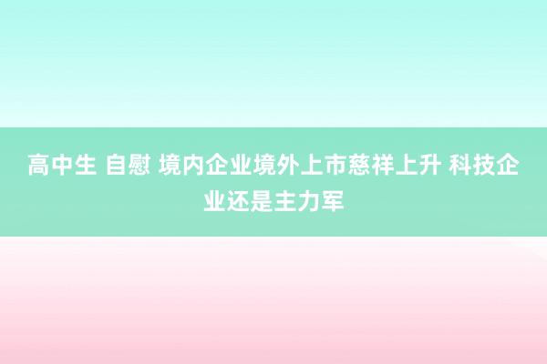 高中生 自慰 境内企业境外上市慈祥上升 科技企业还是主力军