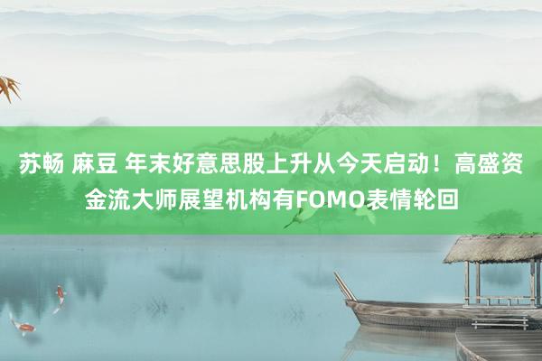 苏畅 麻豆 年末好意思股上升从今天启动！高盛资金流大师展望机构有FOMO表情轮回